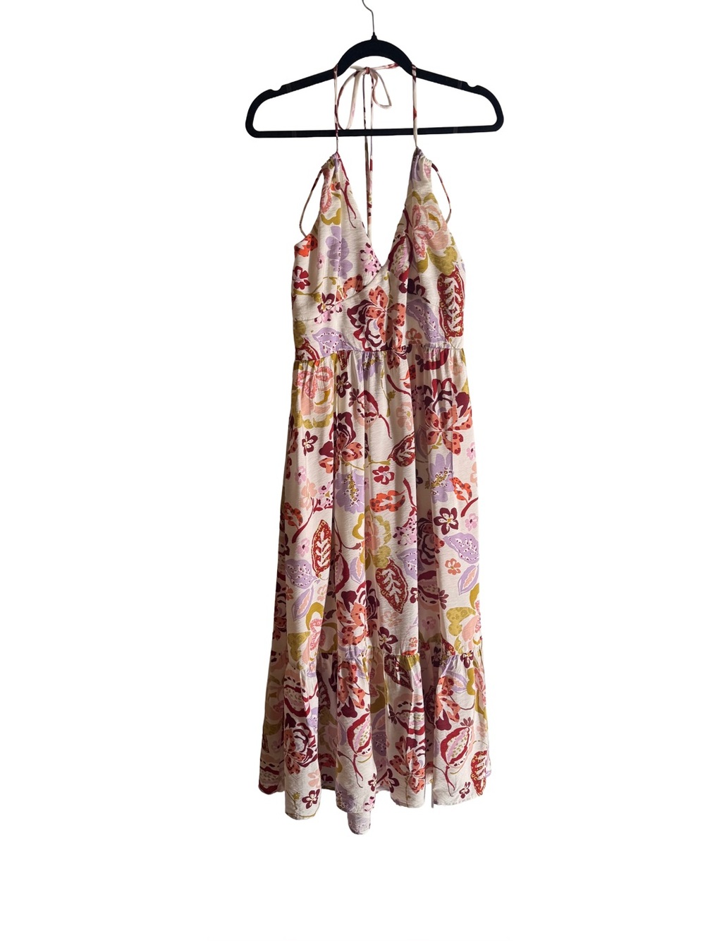 Kiut by Linda Floral Halter Maxi Dress in Pink, Red, Green - Picture 3 of 8
